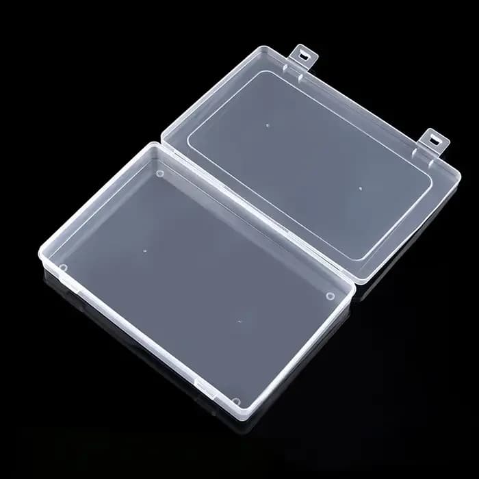 Boîte de rangement rectangulaire transparente en plastique, conception à Double boucle pour fichiers de documents, accessoires de quincaillerie, masque, boîte d'emballage en PP