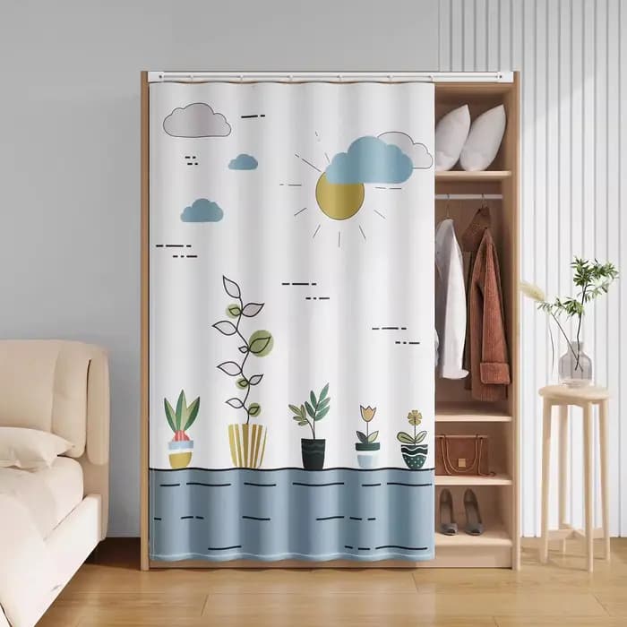 Rideau d'armoire, rideau de porte coulissante