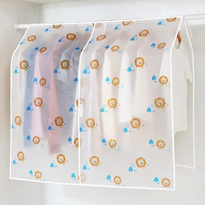 Housse anti-poussière translucide pour vêtements domestiques