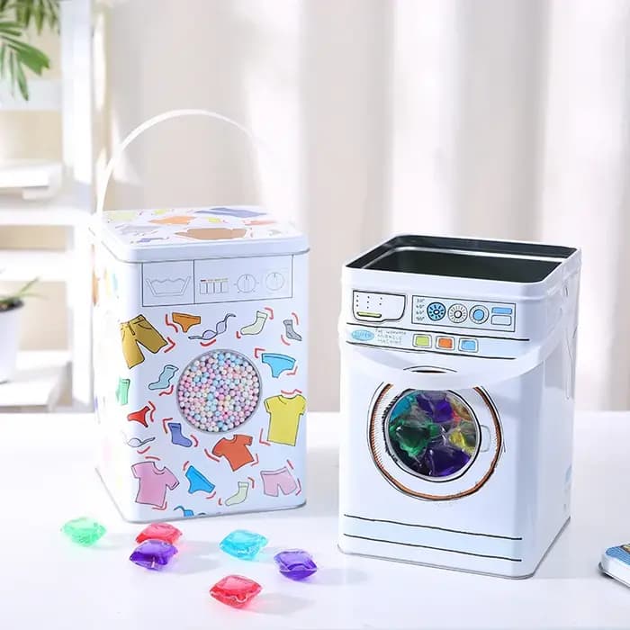 Seau de rangement pour détergent à lessive domestique avec couvercle
