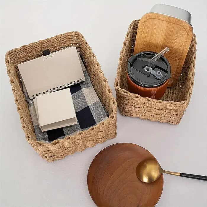 Ensemble de 3 paniers de rangement tressés