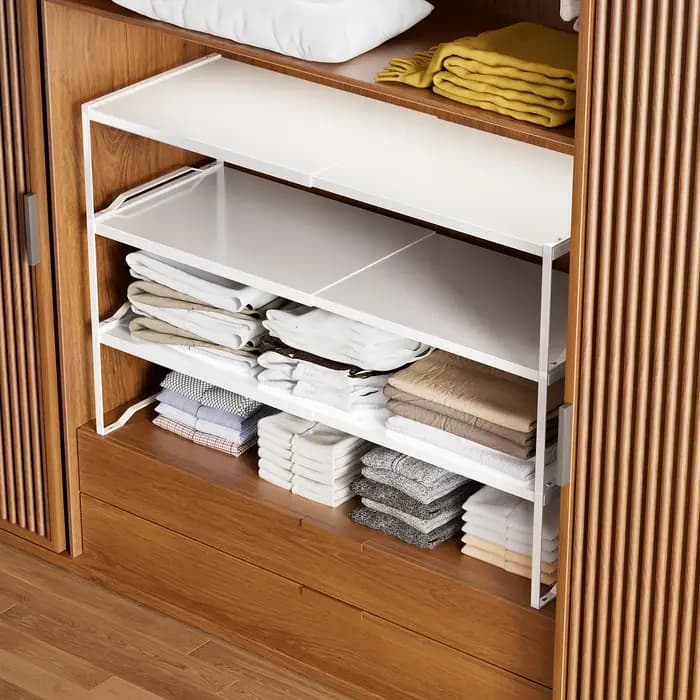 Étagères de rangement extensibles pour placard (1 ou 2 pièces) : Support
