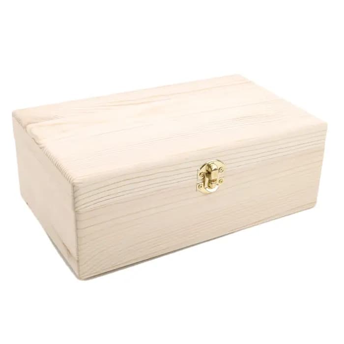 Coin couleur Pinus Sylvestris boîte de rangement rectangulaire en bois couvercle rabattable boîte-cadeau