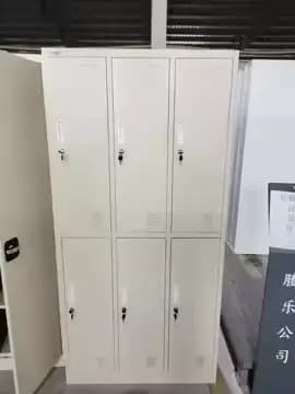 Armoire de rangement de bureau de salle de sport en métal à 6 portes