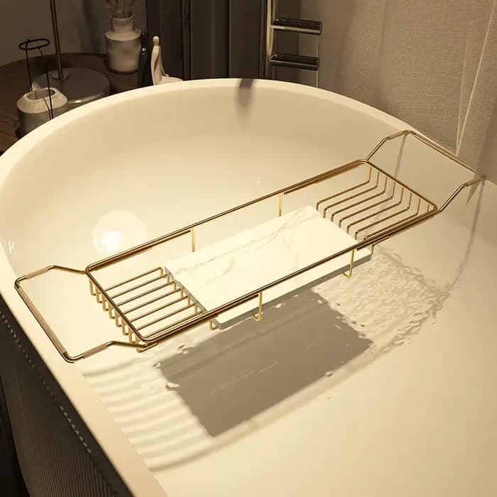 Étagère rétractable multifonctionnelle pour baignoire