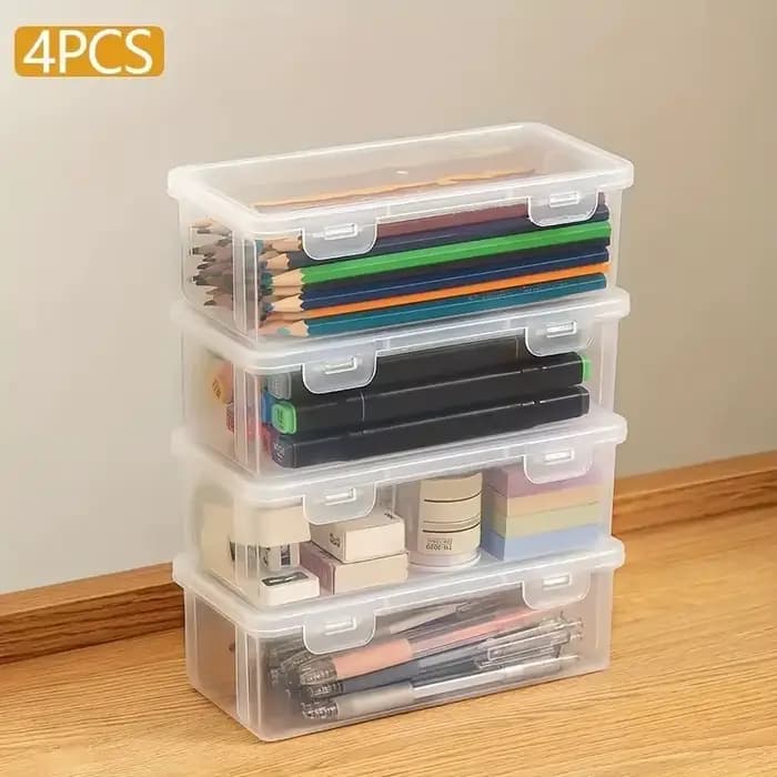 Grands boîtes de rangement en plastique transparent avec couvercles, conteneur organisateur empilabl