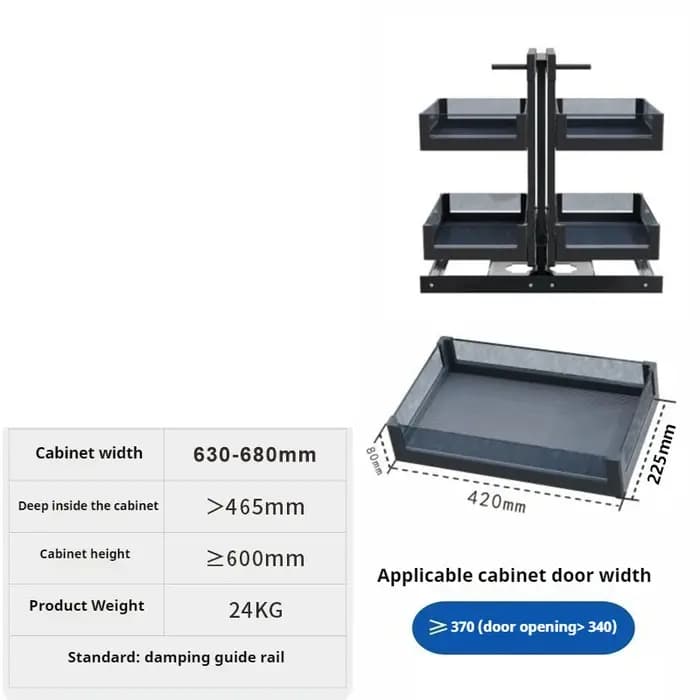 Supports de rangement d'angle extractibles, mobiles, rotatifs, réglables, plusieurs couches, support