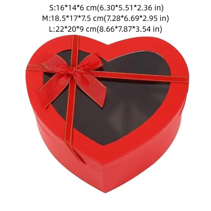 Nouveau Boîte-cadeau en forme de coeur boîtes cadeaux transparentes avec nœud papillon avec couvercle emballage boîte en papier anniversaire