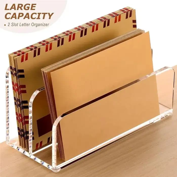 Organisateur de courrier de comptoir en acrylique ABKW avec compartiments de tri des lettres – Indispensable au bureau
