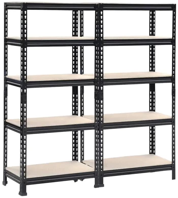Étagère métallique à 5 niveaux, unité de rangement en acier de taille moyenne, pour vêtements et pal