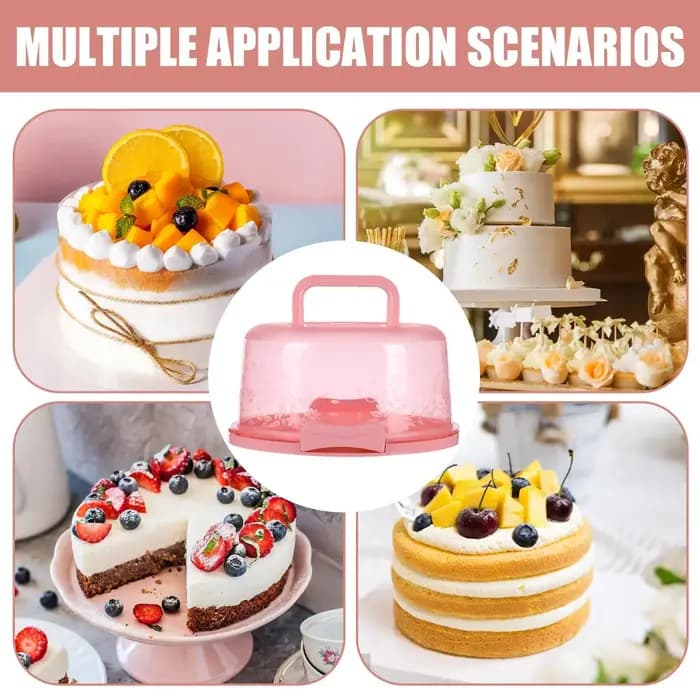 Boîtes à gâteaux transparentes avec couvercles, portables, faciles à transporter, avec poignée, pour la présentation lors de fêtes