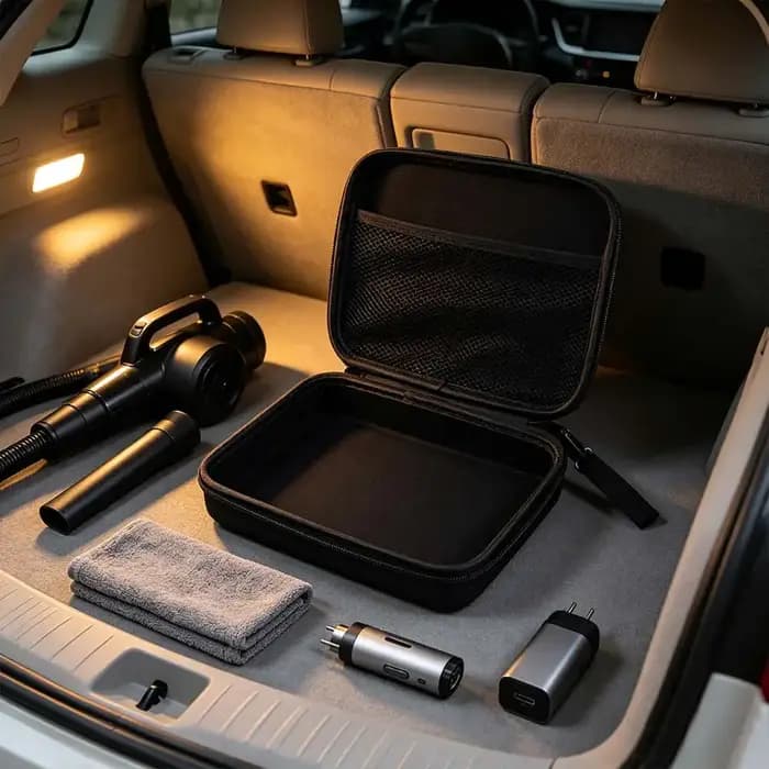 Sac de rangement rigide portable pour aspirateur de voiture en EVA PU