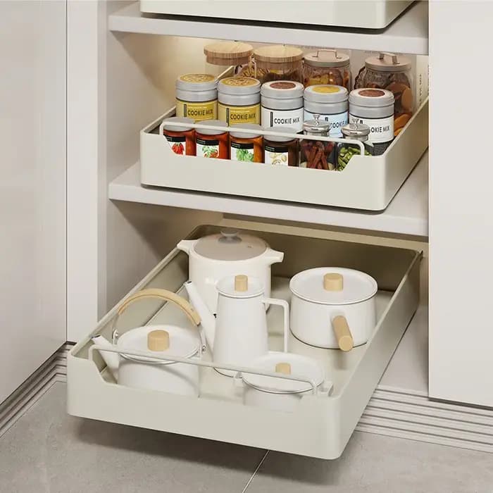 Support de rangement de cuisine en métal avec Rails coulissants