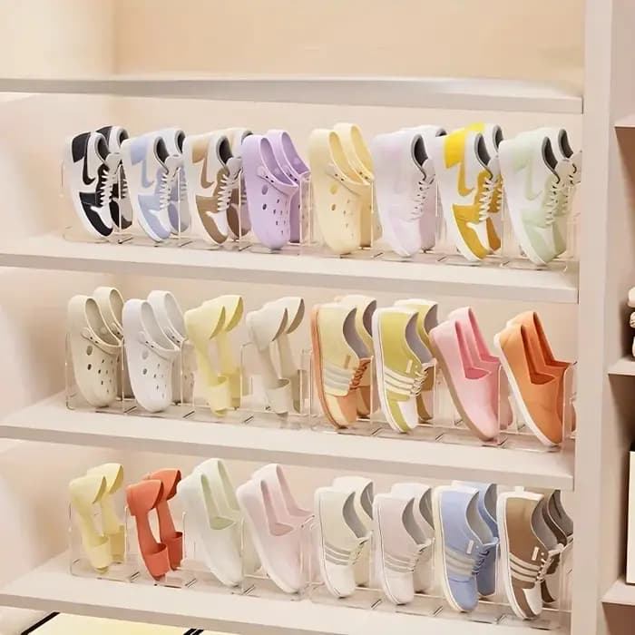 4 grilles dispositif de rangement de chaussures étagère permet de gagner de l'espace boîte