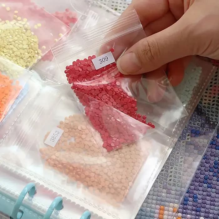 Organiseur de perles pour peinture au diamant 5D A5 avec pages transparentes