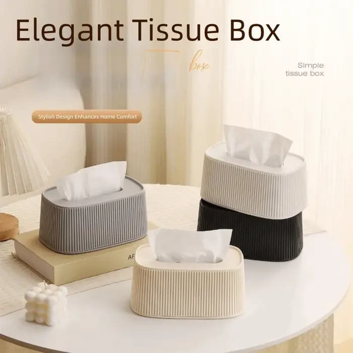 Boîte de rangement carrée à grande ouverture pour mouchoirs avec couvercle