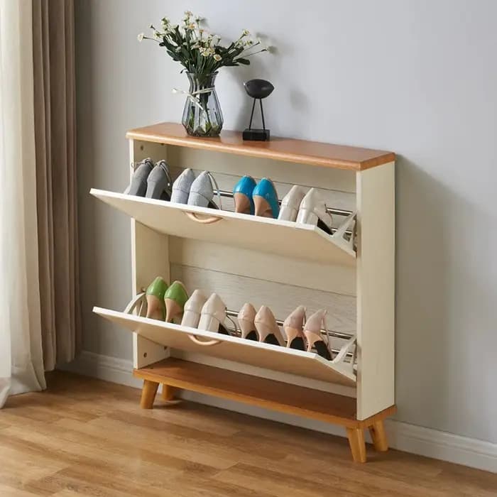 Meuble à chaussures de style farmhouse pour chambre, petit rangement économique, étagère de rangement pour chaussures de bureau, organisateur d'entrée, meuble de chambre