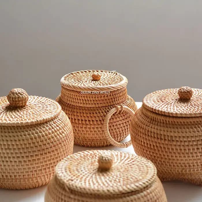Panier de rangement en osier tissé pour la cuisine