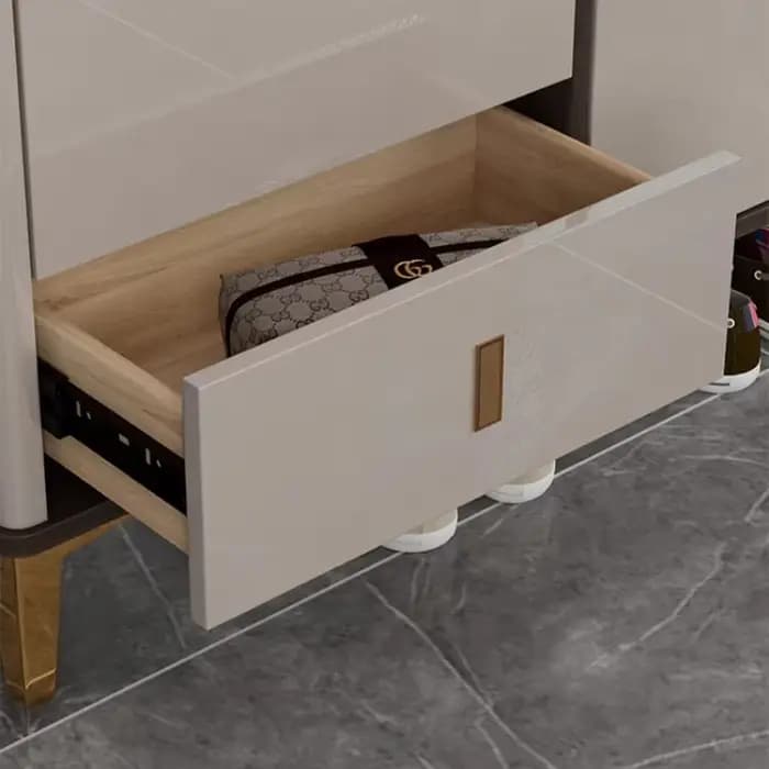 Meuble à chaussures en bois pour balcon d'hôtel