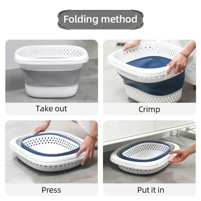 Mir à illant Pliable en Plastique pour Vêtements Sales, Grand Conteneur de Rangement pour la Maison