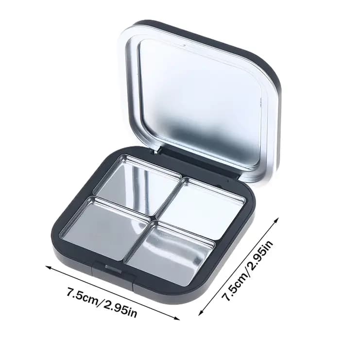 Palette de maquillage carrée vide à aspiration magnétique avec miroir