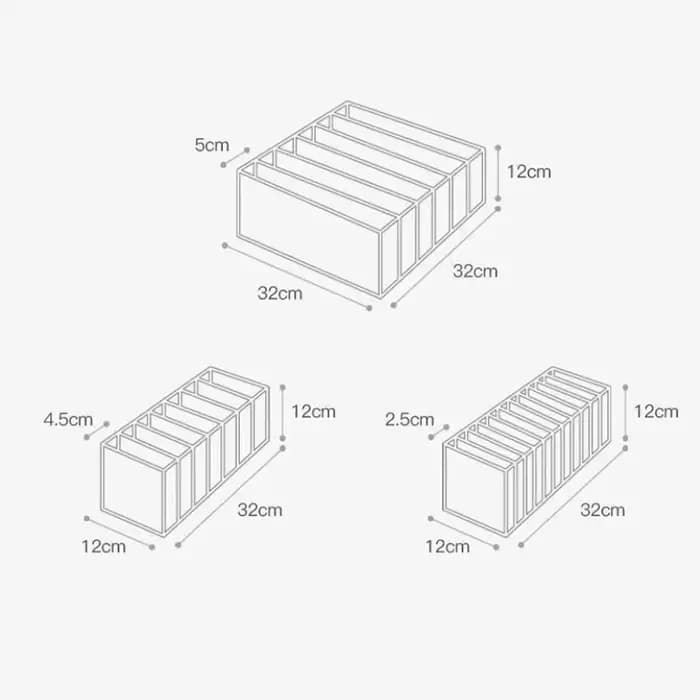Boîte de rangement de lingerie à 11/7/6 compartiments