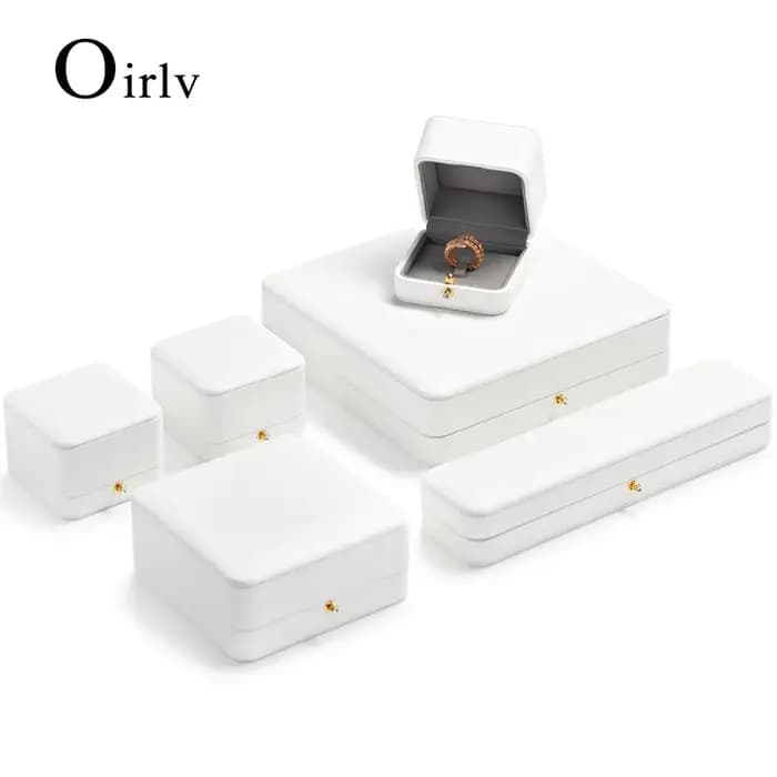 Oirlv-Boîte Blanche en Cuir PU pour Bijoux