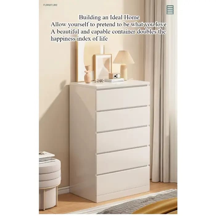 Armoire de rangement simple et moderne en blanc pour chambre à coucher