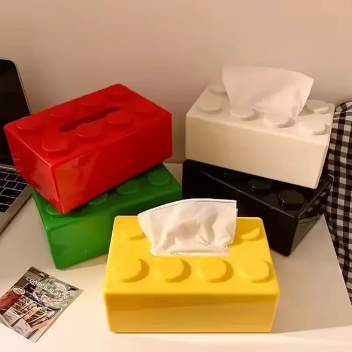 Boîte à mouchoirs en forme de bloc de construction