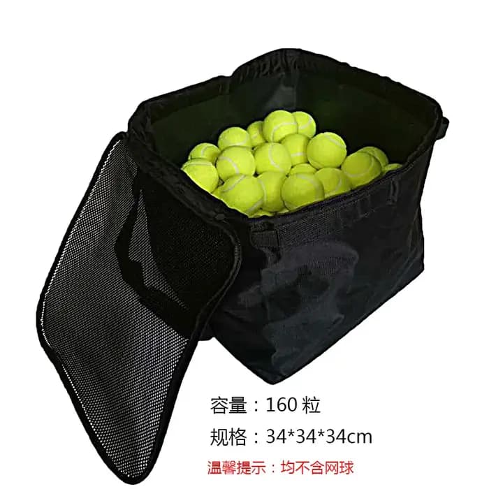 Sac de chariot de balle de Tennis pouvant contenir 160 balles, sac de rangement en tissu Oxford de grande capacité, panier de balle de Tennis Compact noir pour l'enseignement