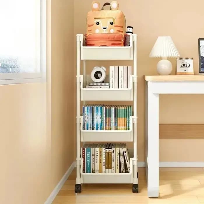 Chariot de rangement mobile multi-niveaux avec roulettes pour la maison