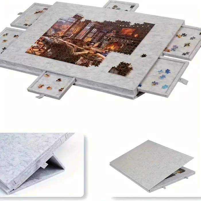 1 ensemble de table de rangement de puzzle gain de place