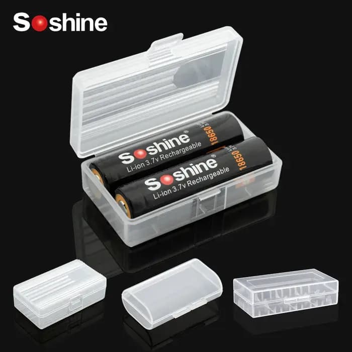 Soshine-Boîte de Rangement de Piles AA/AAA, Boîtier 18650, Couvercle, Conteneur en Plastique Semi-Perpétueux pour 1, 2, 4, 8x