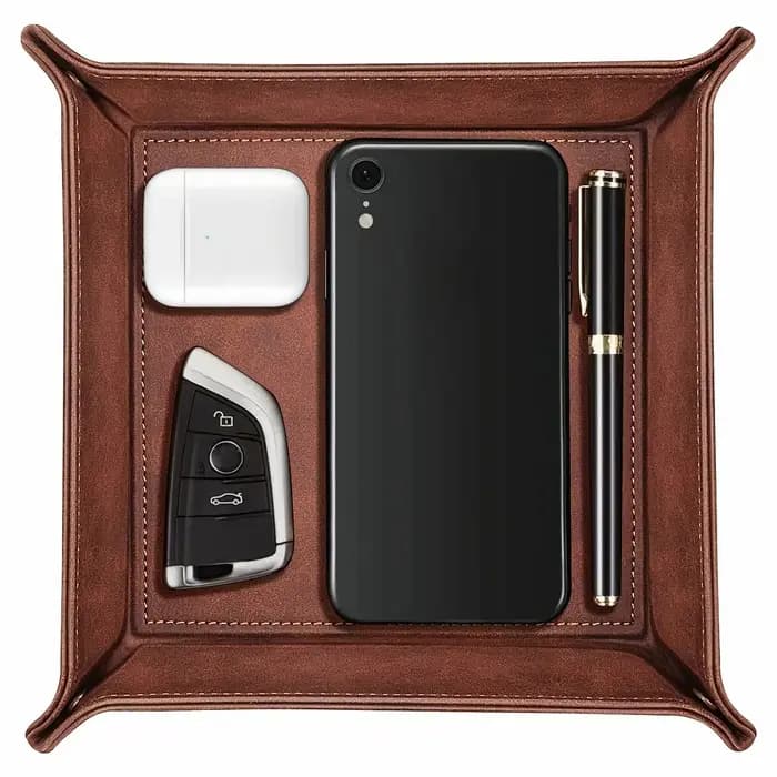 Boîte de rangement créative en cuir pour bureau