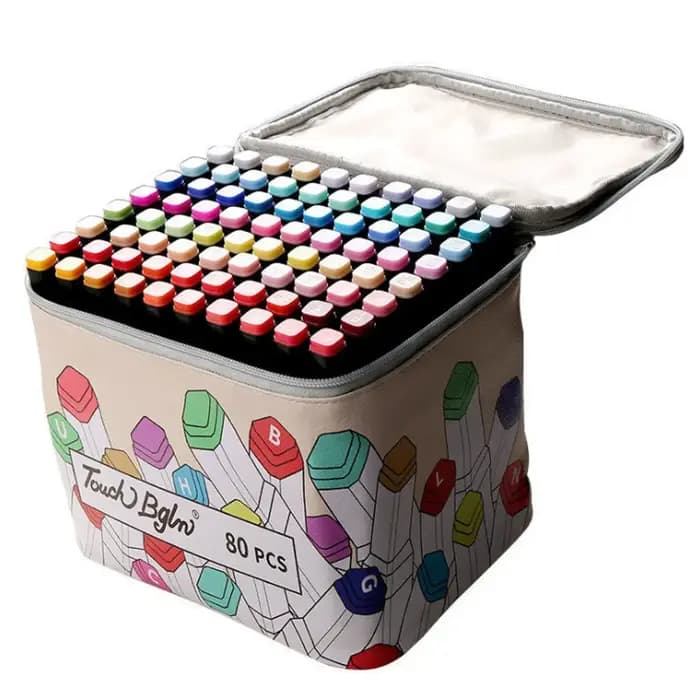 40/80/120/168 couleurs sac seulement marqueur stylo sac de rangement en cuir forme carrée trousse à crayons