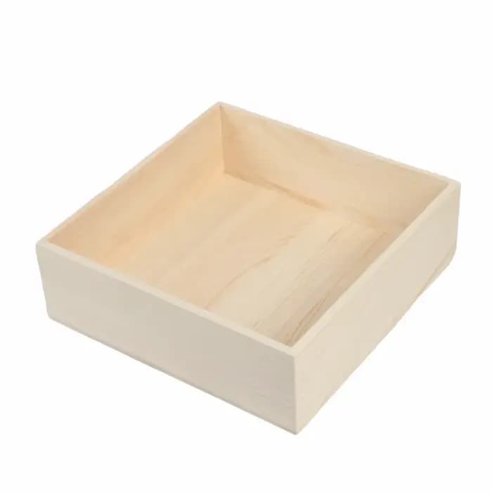 Nouvelle boîte en bois carrée décorative