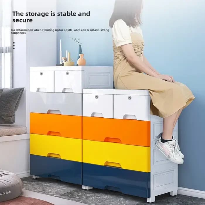 Armoire de rangement à tiroirs épais blanc
