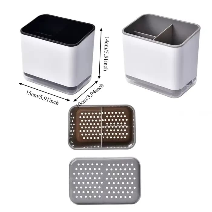 Boîte de rangement pour baguettes et vaisselle domestique. Fond avec bac de vidange. Cage