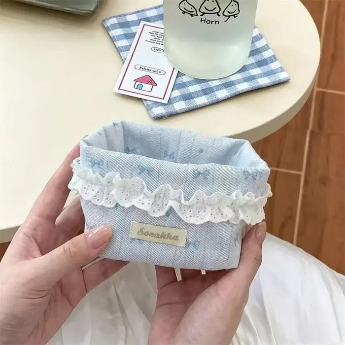 Nouveau panier de rangement en denim style coréen Ins, panier de rangement rectangulaire pour bureau