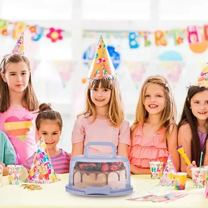 Boîtes à gâteaux transparentes avec couvercles, portables, faciles à transporter, avec poignée, pour la présentation lors de fêtes