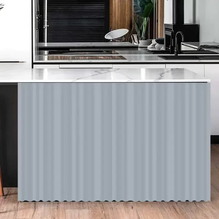 1PC Rideau auto-adhésif pour armoire de cuisine, couleur unie, anti-poussière, demi-rideau, séparate