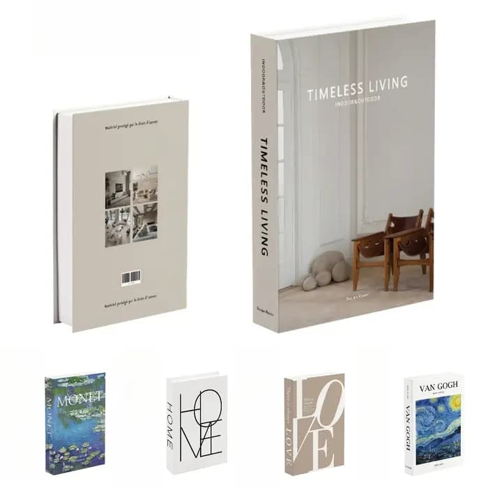 Ornement d'étagère de boîte de rangement de faux livres