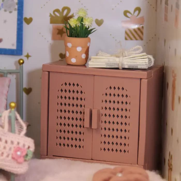Meubles miniatures simulés 1:12, armoire de rangement en bois, 3 couleurs disponibles, convient pour la décoration de maisons miniatures.