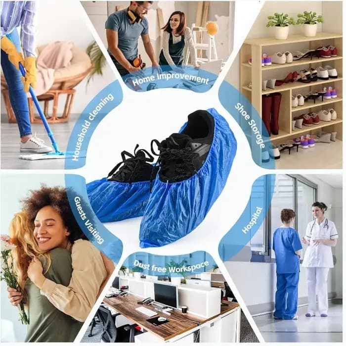 Surchaussures jetables en plastique antidérapantes