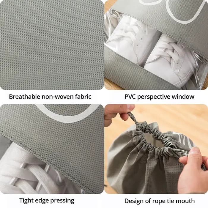 Sac de rangement pour chaussures en tissu non tissé épaissi, grande capacité, étanche à l'humidité,