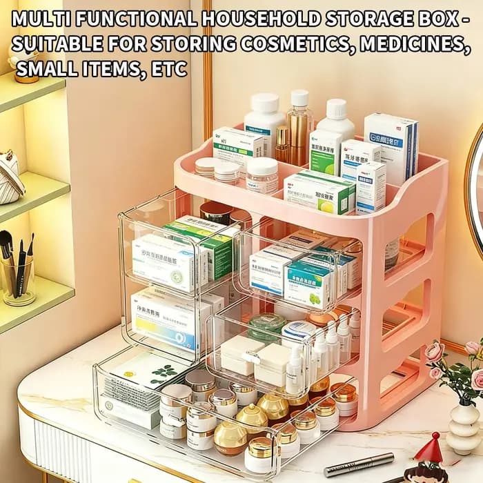 Boîte de rangement multifonctionnelle de grande capacité pour cosmétiques