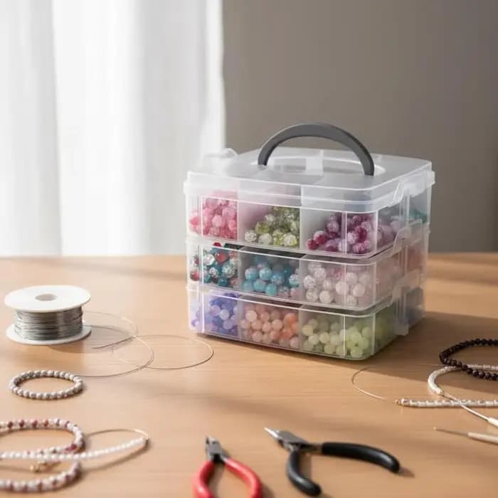 Boîte de rangement en plastique transparente
