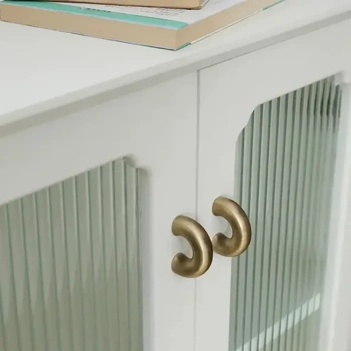 Poignées de meuble en laiton rétro minimalistes en forme de fer à cheval pour armoire à chaussures, tiroirs et portes de placard