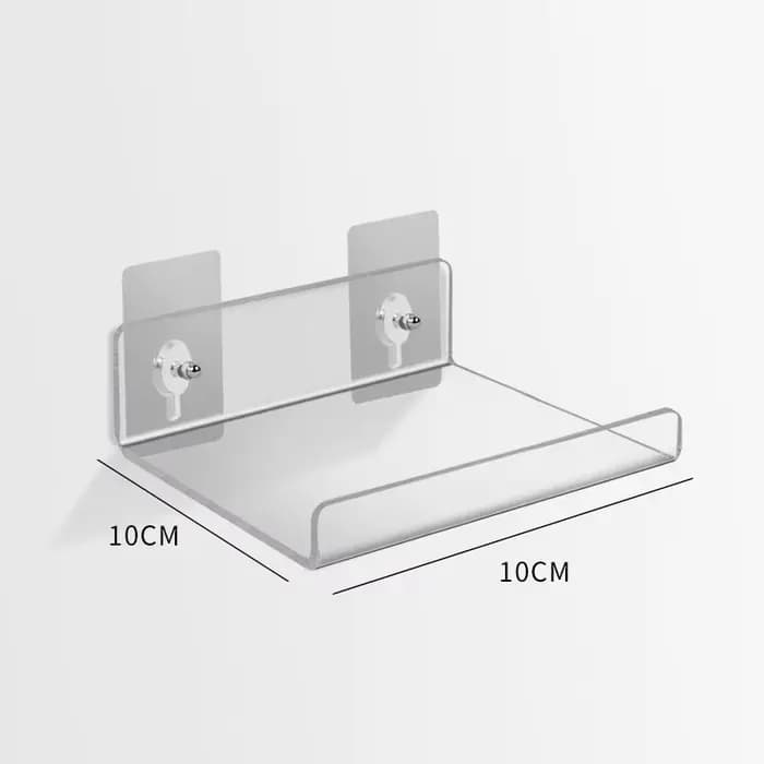 Étagère murale transparente pour salle de bain, support de rangement sans poinçon, étagère de rangem