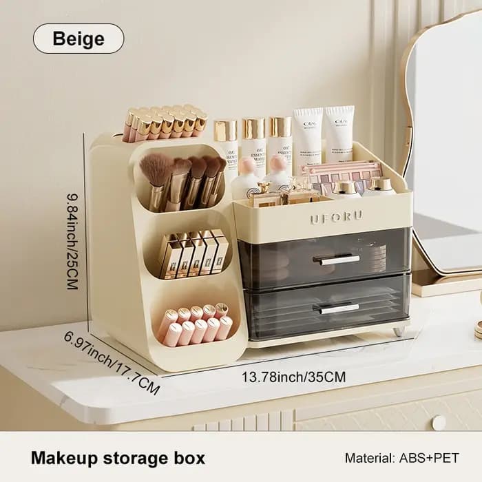 Uforu Boîte de rangement de cosmétiques pour la rentrée scolaire – Grande capacité